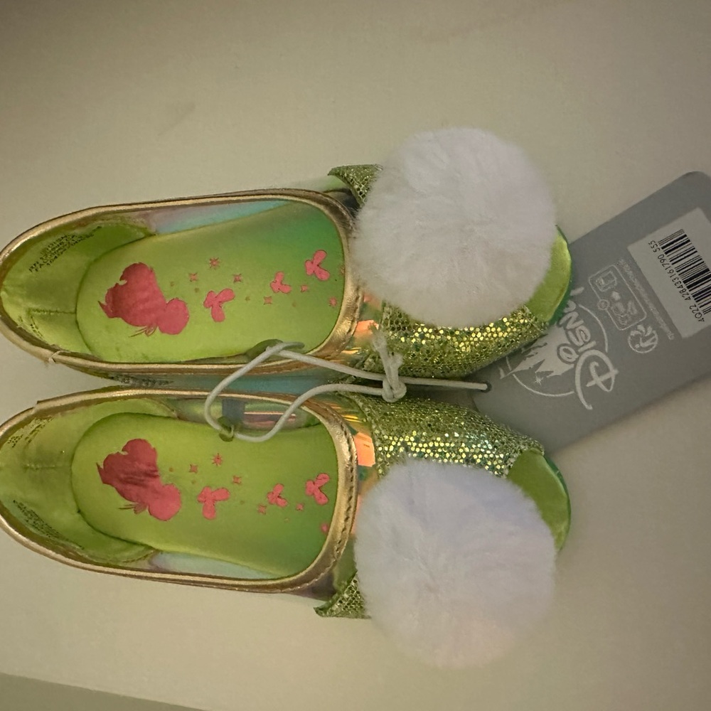 Toddler 7/8 dress up tinker bell Disney shoes.